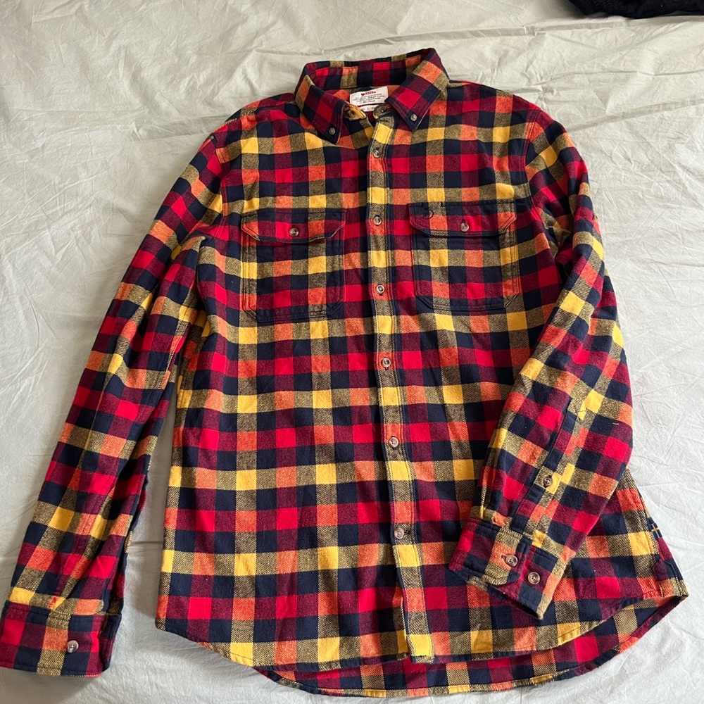 Fjallraven Men's Casual Plaid Flannel - Red, Yellow, Black